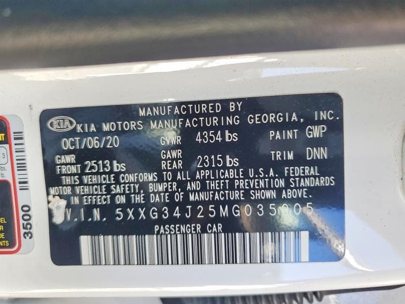 2021 KIA K5 EX 12