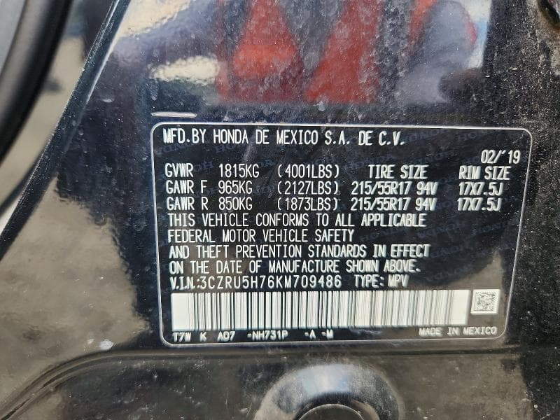 2019 HONDA HR-V EXL 14