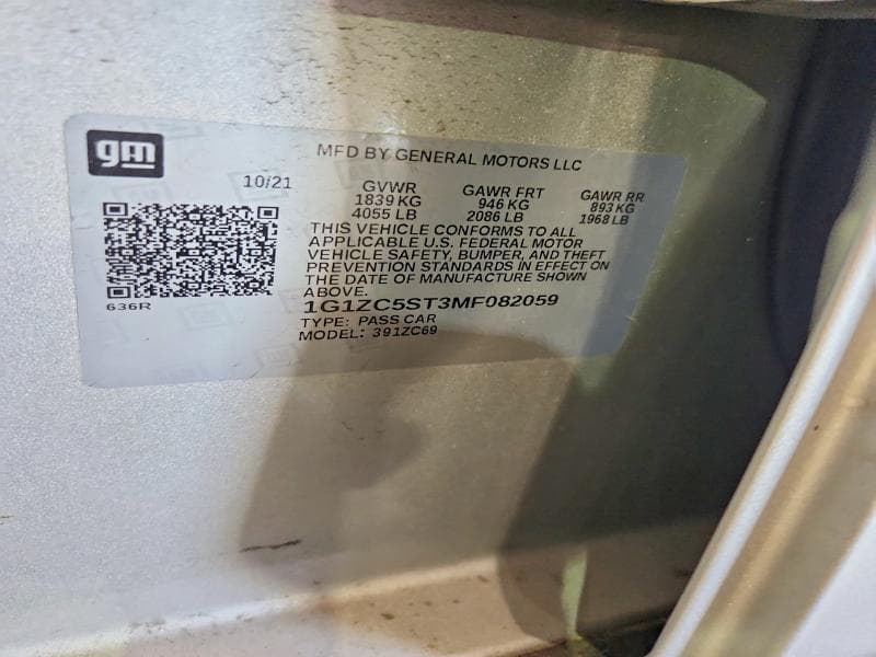 2021 CHEVROLET MALIBU LS 12