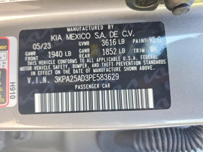 2023 KIA RIO S 13
