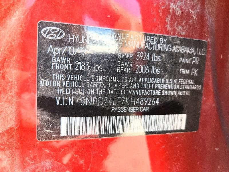 2019 HYUNDAI ELANTRA SE 13