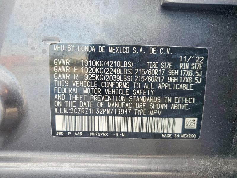 2023 HONDA HR-V LX 14