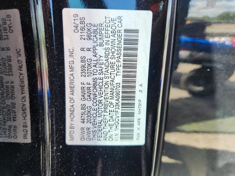 2019 HONDA ACCORD SPORT 12