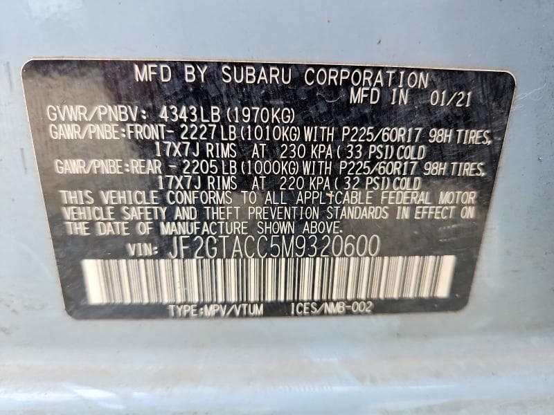 2021 SUBARU CROSSTREK PREMIUM 13