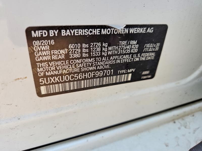 2017 BMW X6 SDRIVE35I 12