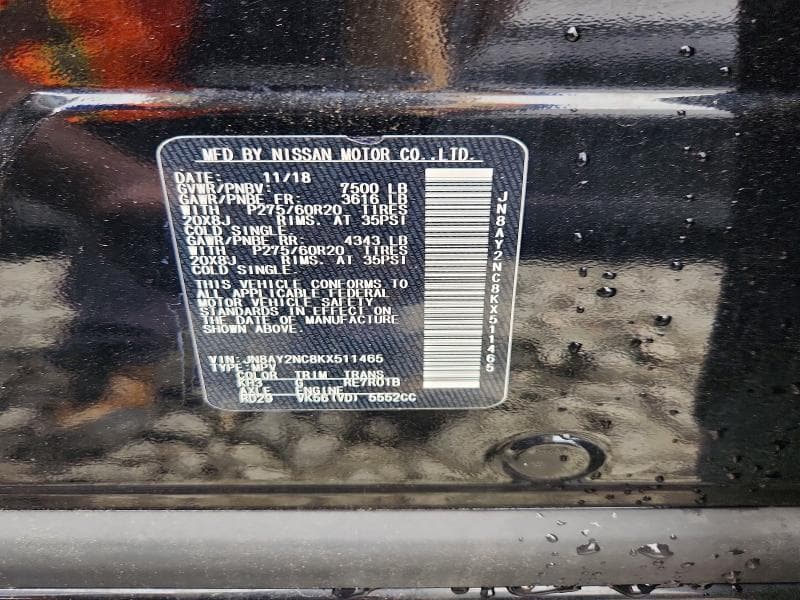 2019 NISSAN ARMADA SL 13