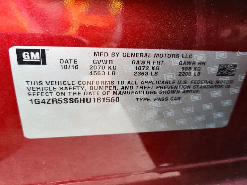 2017 BUICK LACROSSE PREMIUM 12
