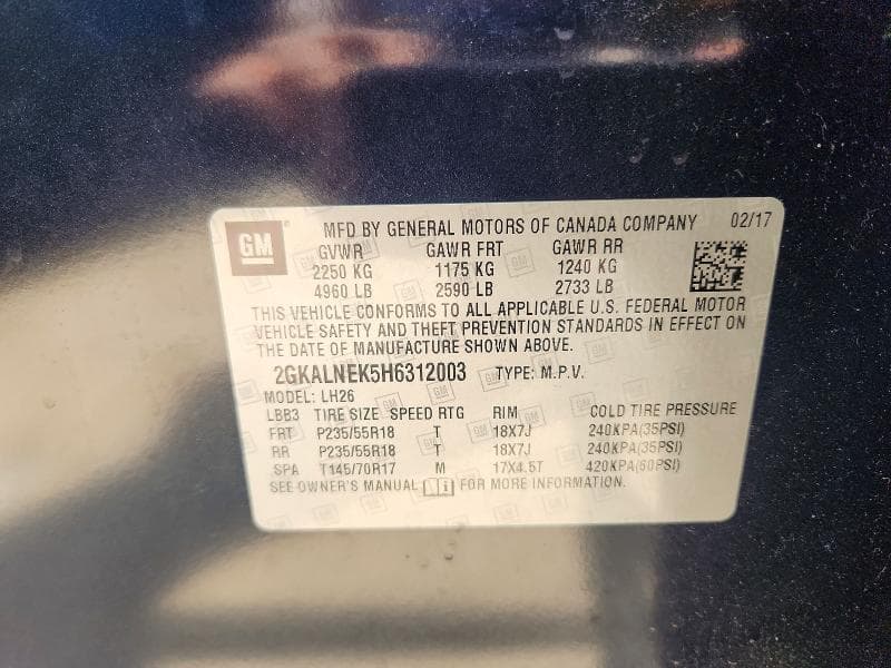 2017 GMC TERRAIN SLE 14