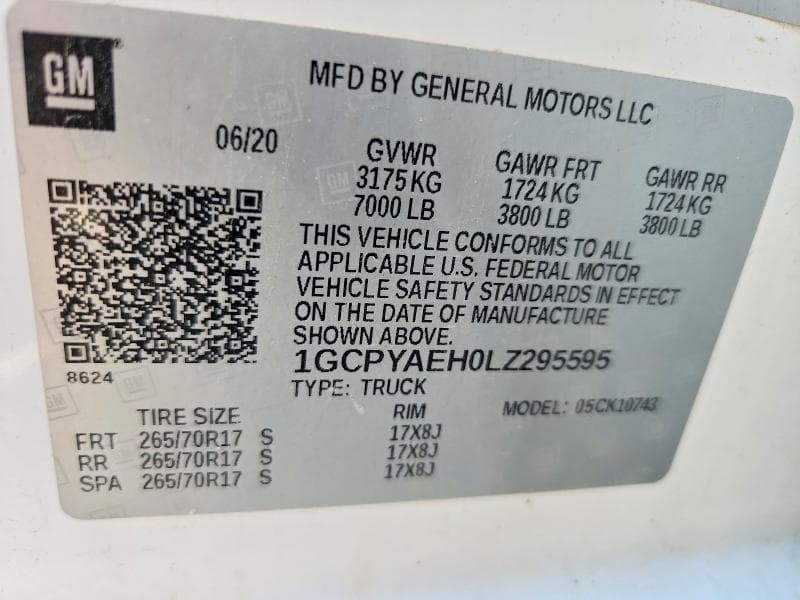 2020 CHEVROLET SILVERADO K1500 12