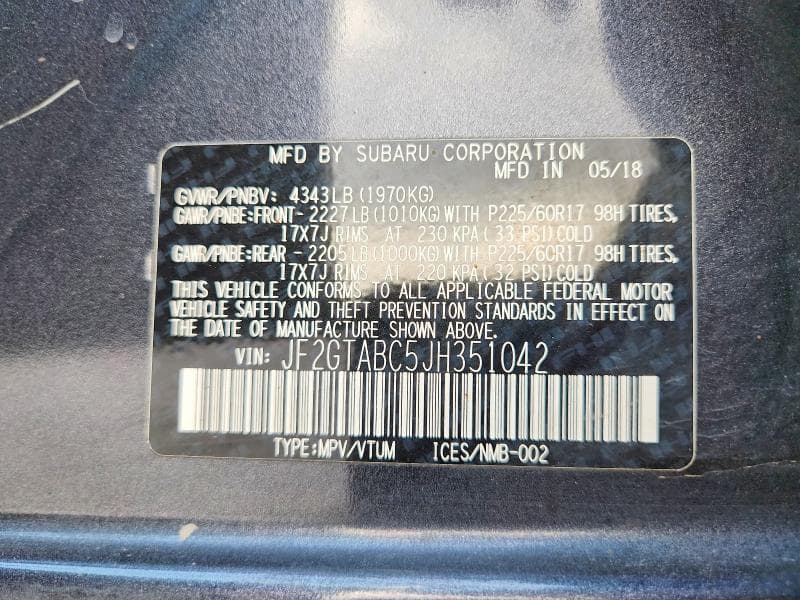 2018 SUBARU CROSSTREK PREMIUM 12