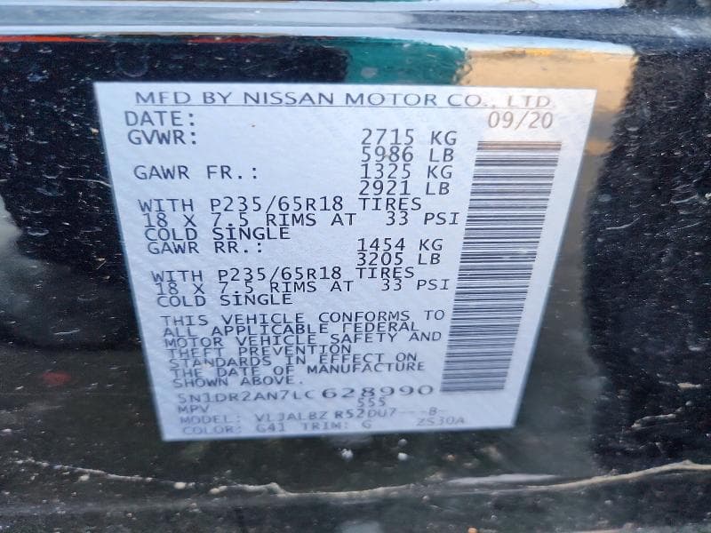 2020 NISSAN PATHFINDER S 13