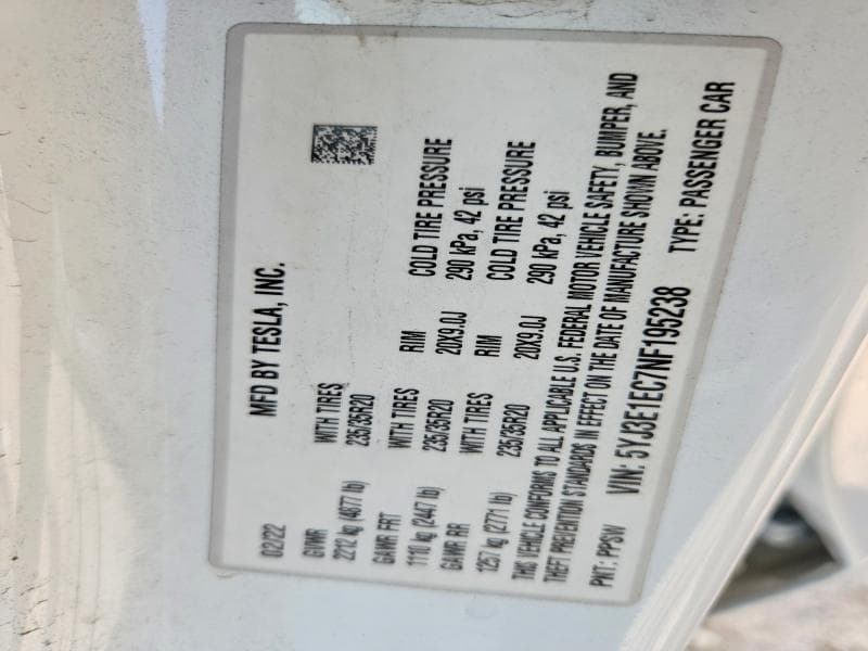 2022 TESLA MODEL 3 13