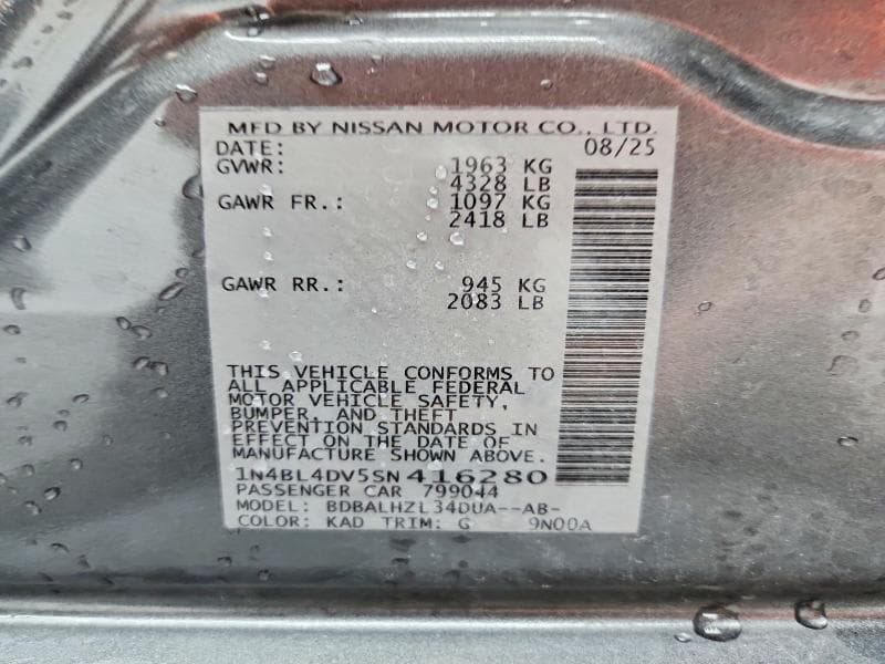 2025 NISSAN ALTIMA SV 13