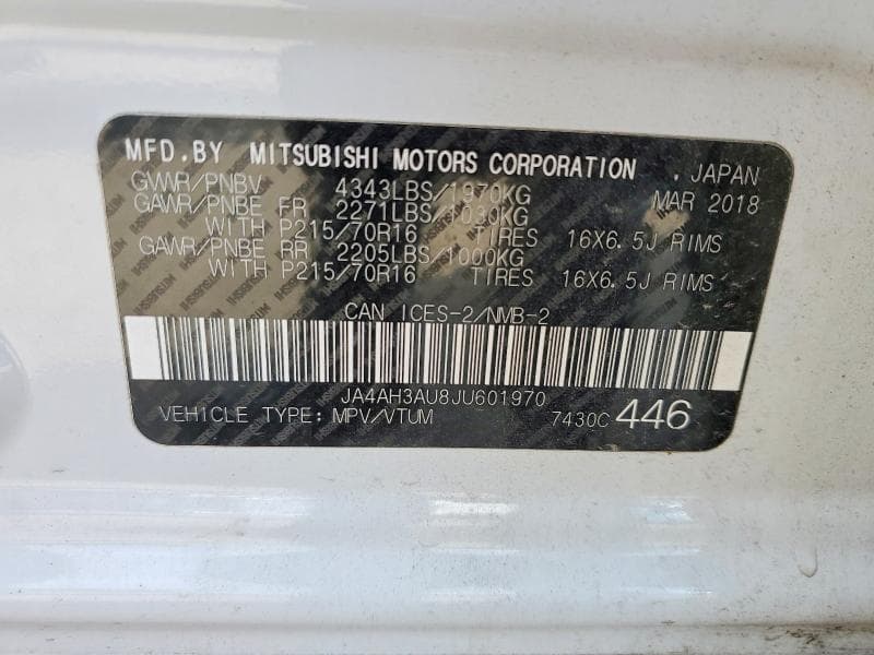 2018 MITSUBISHI RVR SE 14