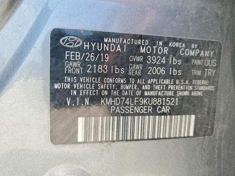 2019 HYUNDAI ELANTRA SE 12
