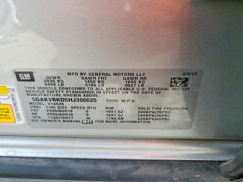 2017 BUICK ENCLAVE 13