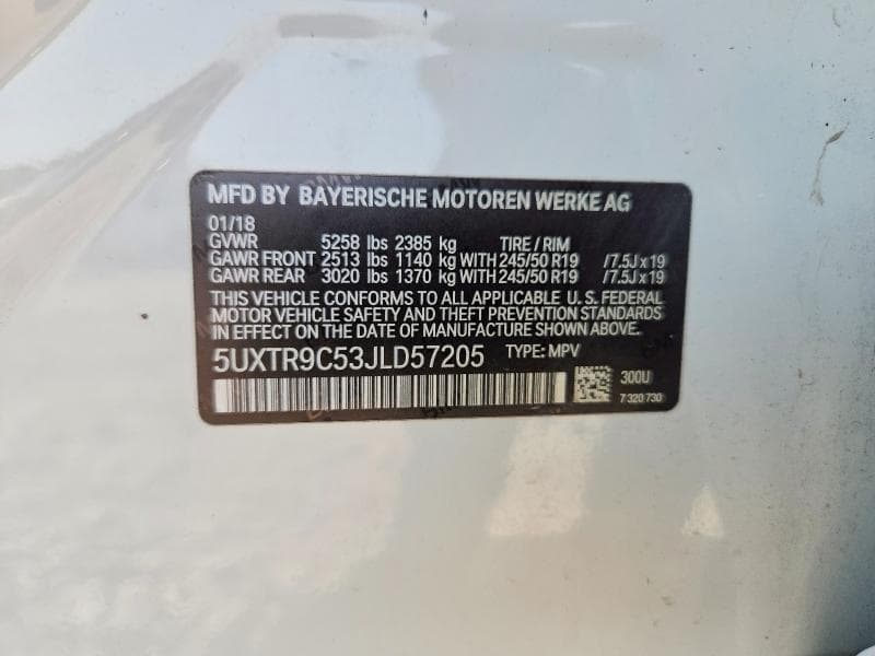 2018 BMW X3 XDRIVE30I 12
