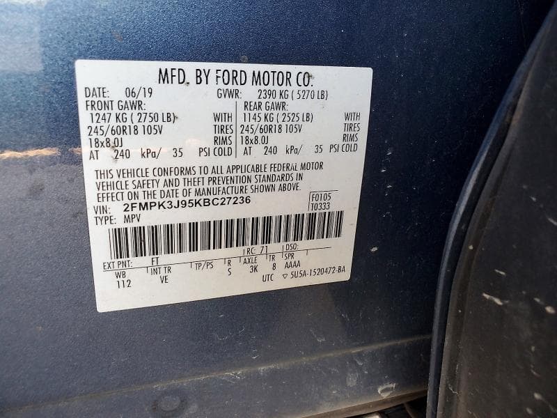 2019 FORD EDGE SEL 12