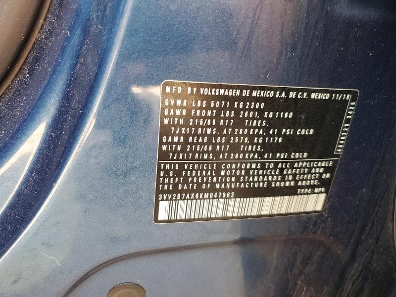 2019 VOLKSWAGEN TIGUAN SE 13