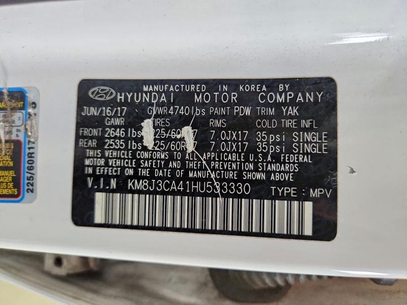2017 HYUNDAI TUCSON SE 13