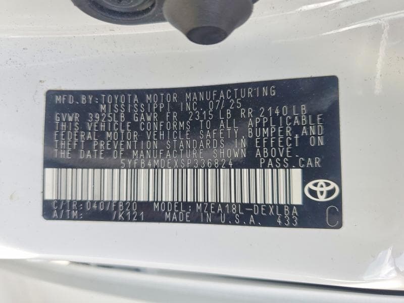 2025 TOYOTA COROLLA LE 13