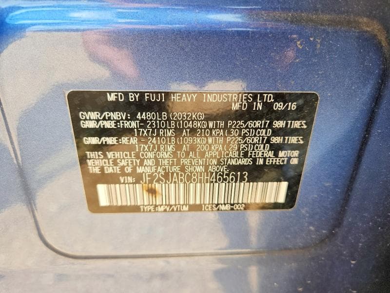 2017 SUBARU FORESTER 2.5I 13