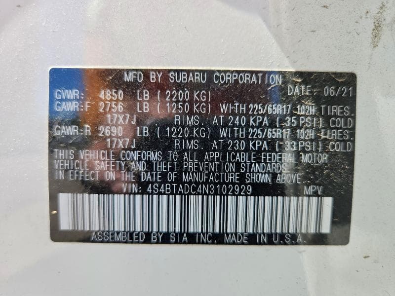 2022 SUBARU OUTBACK PREMIUM 13