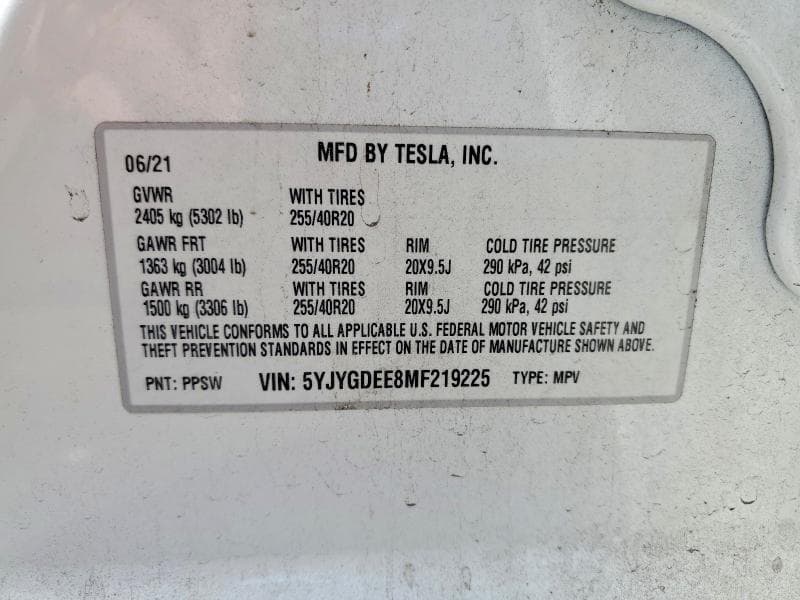 2021 TESLA MODEL Y 13