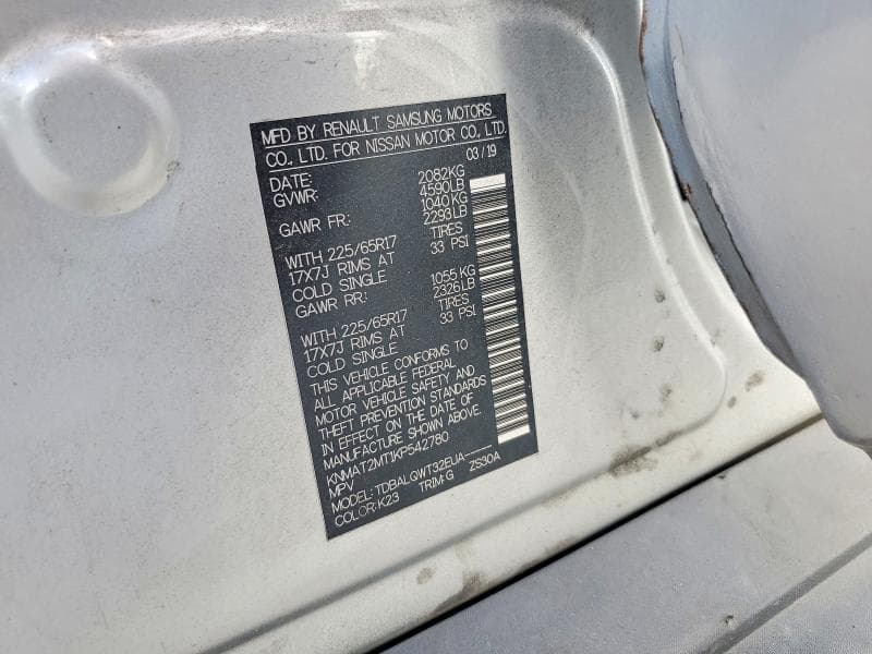 2019 NISSAN ROGUE SV 14