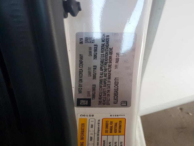 2020 CHEVROLET SPARK 1LT 12
