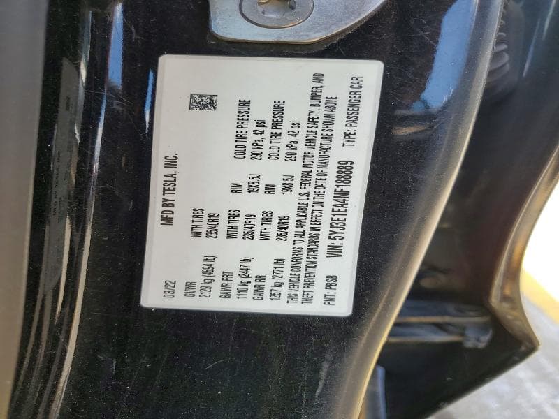 2022 TESLA MODEL 3 12