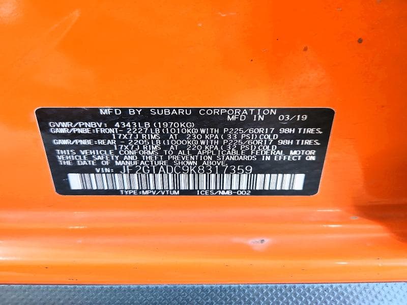 2019 SUBARU CROSSTREK PREMIUM 13