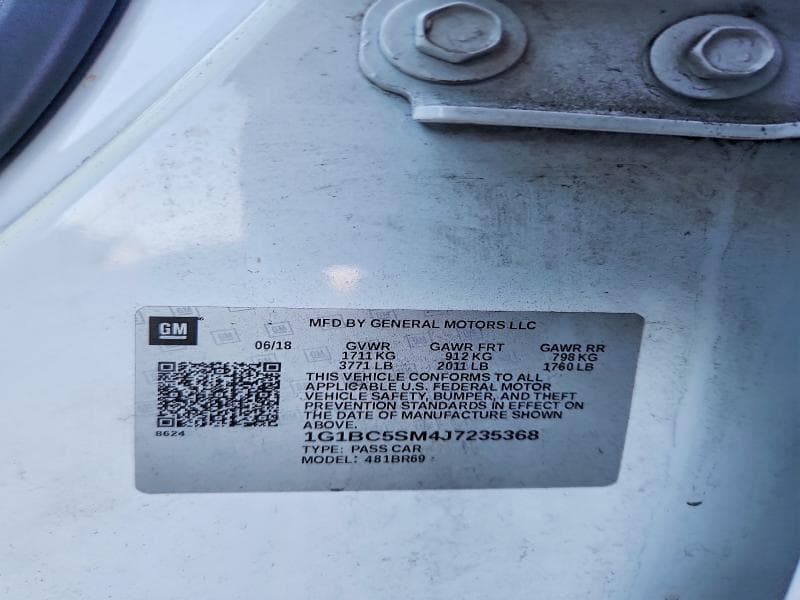 2018 CHEVROLET CRUZE LS 12