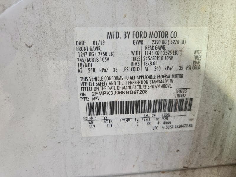 2019 FORD EDGE SEL 13