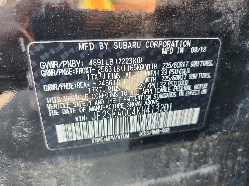 2019 SUBARU FORESTER PREMIUM 13