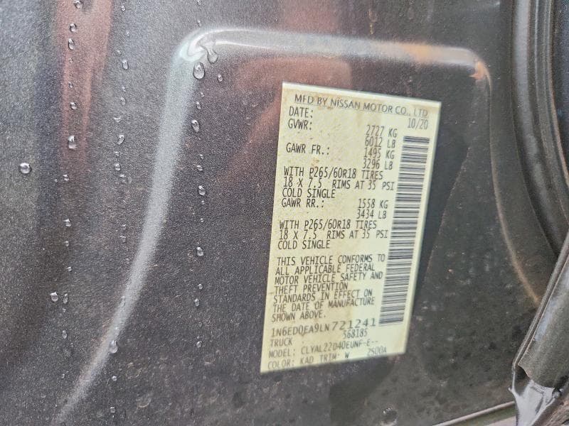 2020 NISSAN FRONTIER SV 12