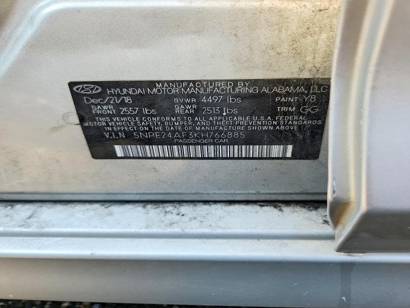 2019 HYUNDAI SONATA 12