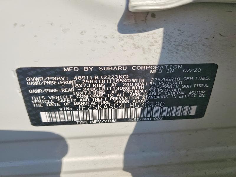 2020 SUBARU FORESTER LIMITED 13