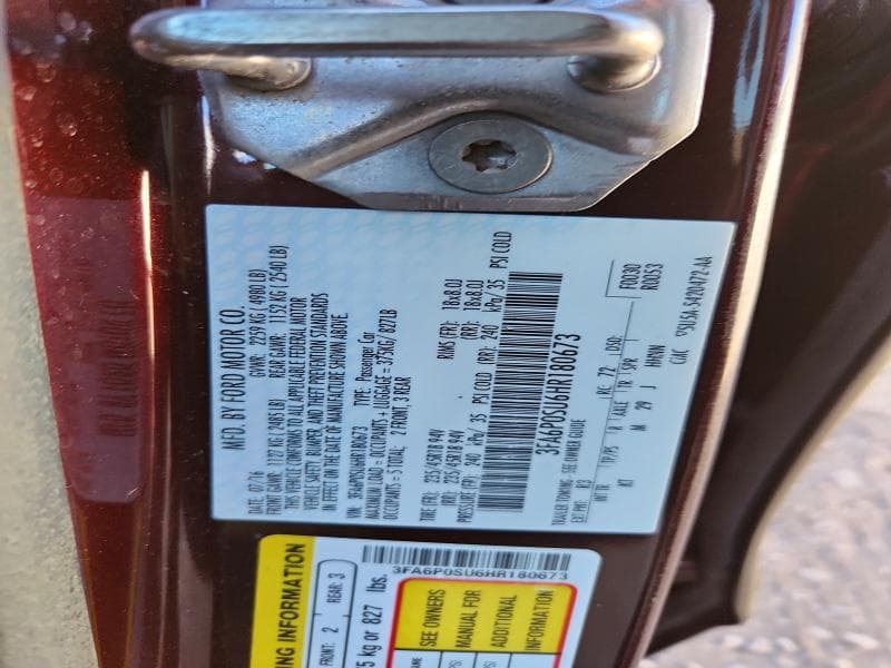 2017 FORD FUSION TITANIUM PHEV 12