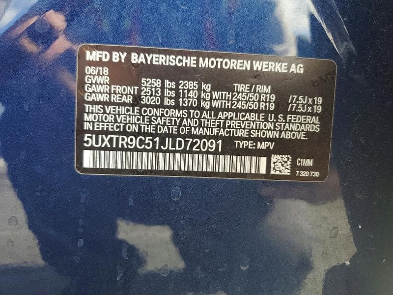 2018 BMW X3 XDRIVE30I 13