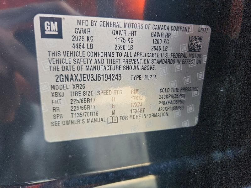 2018 CHEVROLET EQUINOX LT 14