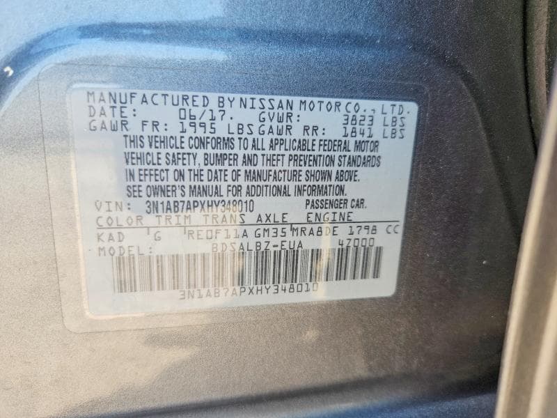 2017 NISSAN SENTRA S 12
