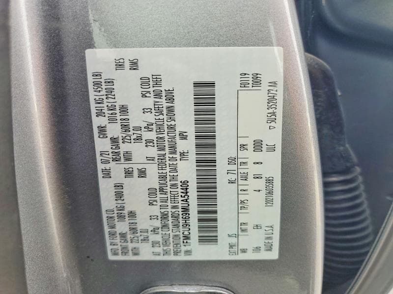 2021 FORD ESCAPE SEL 14