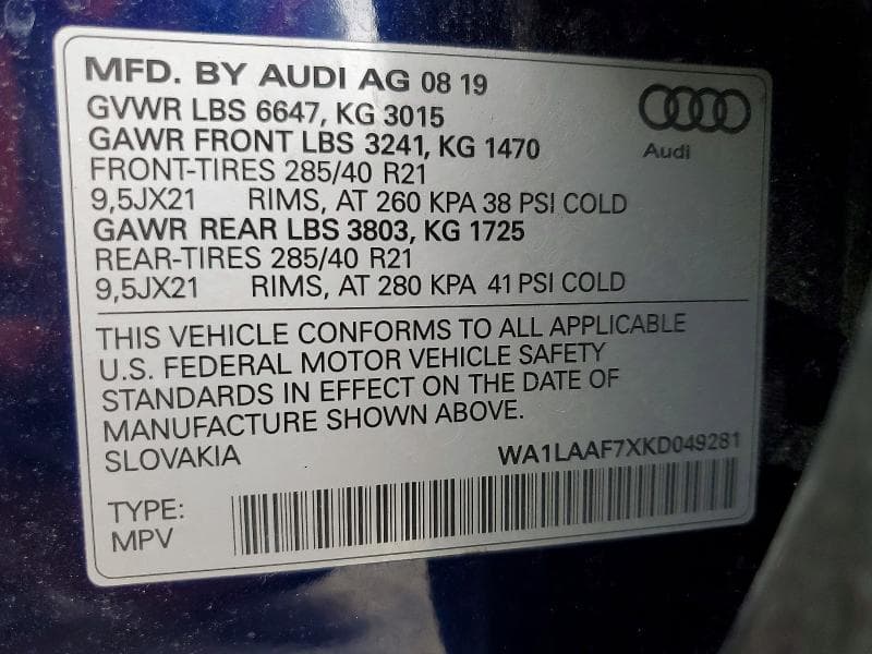 2019 AUDI Q7 PREMIUM PLUS 12