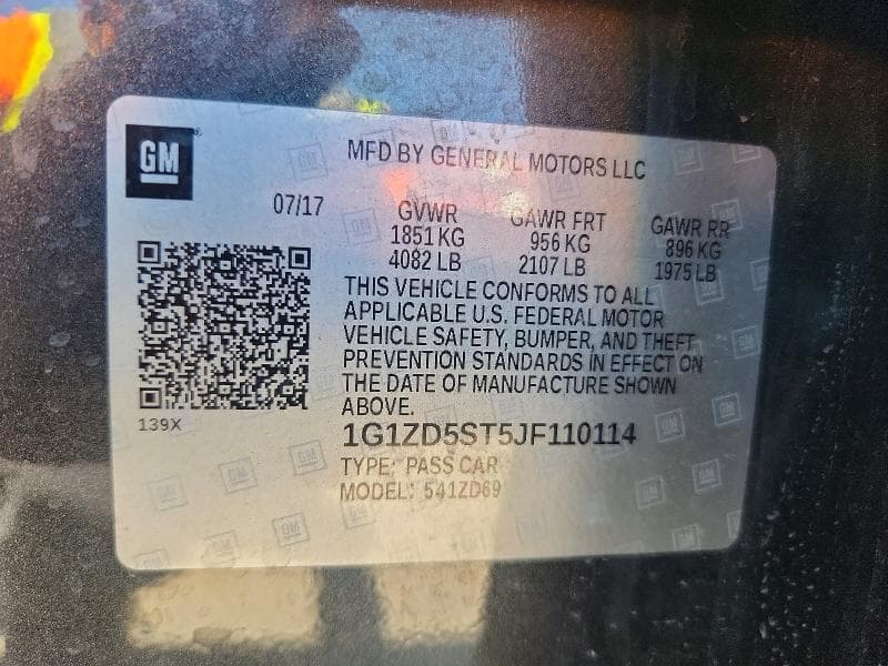 2018 CHEVROLET MALIBU LT 12