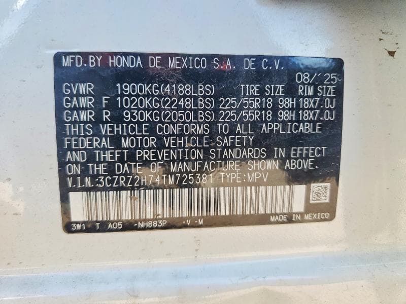 2026 HONDA HR-V EXL 13