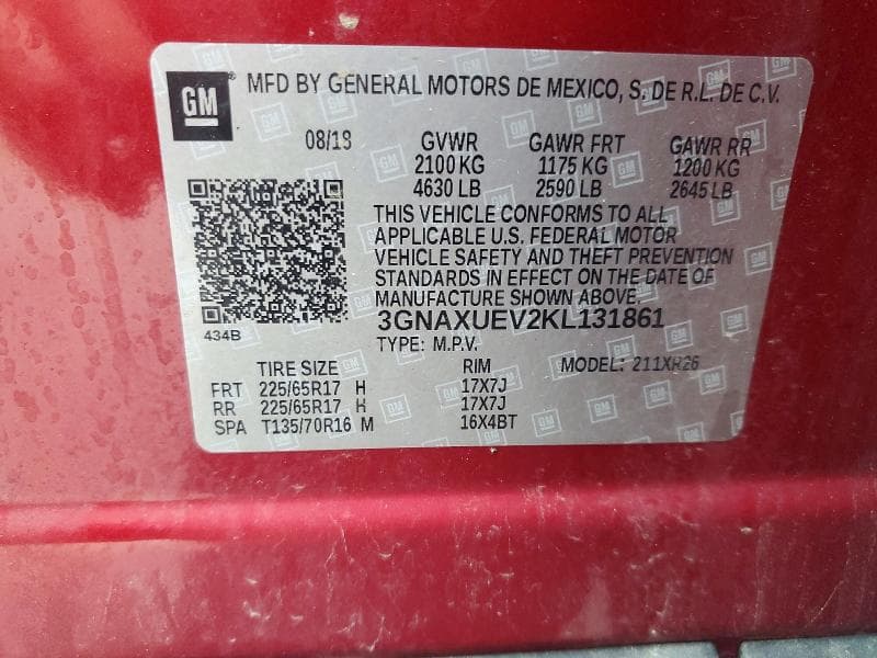 2019 CHEVROLET EQUINOX LT 12