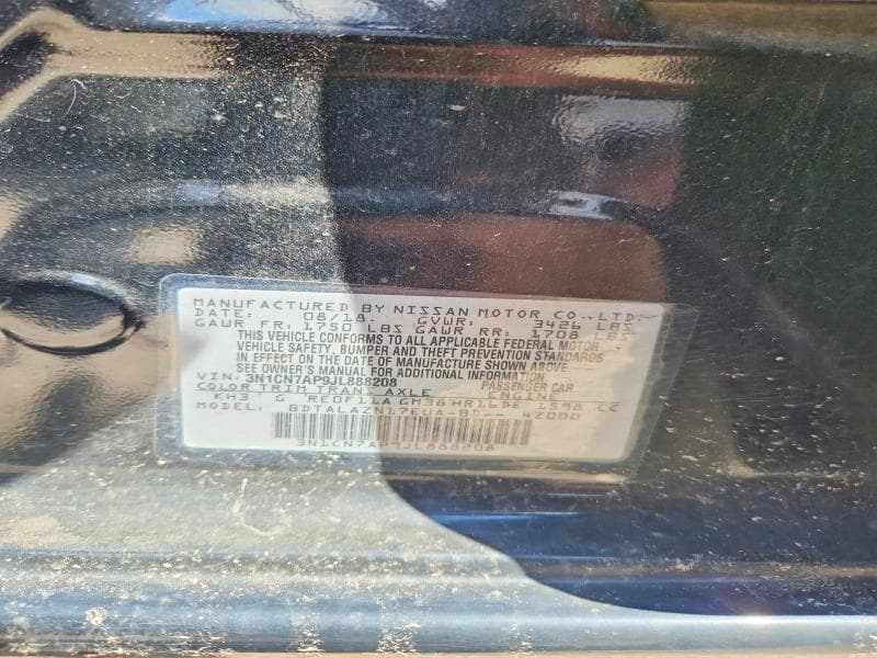 2018 NISSAN VERSA S 13