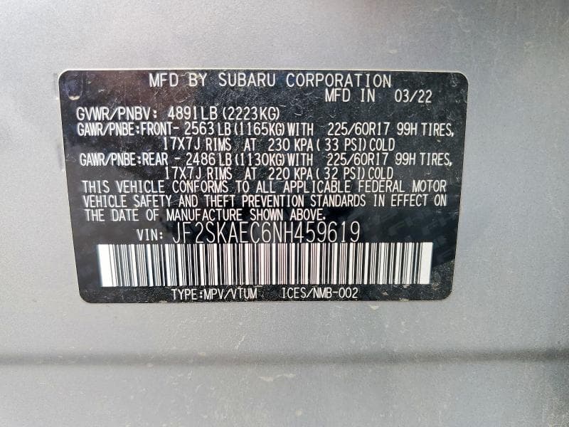 2022 SUBARU FORESTER PREMIUM 14