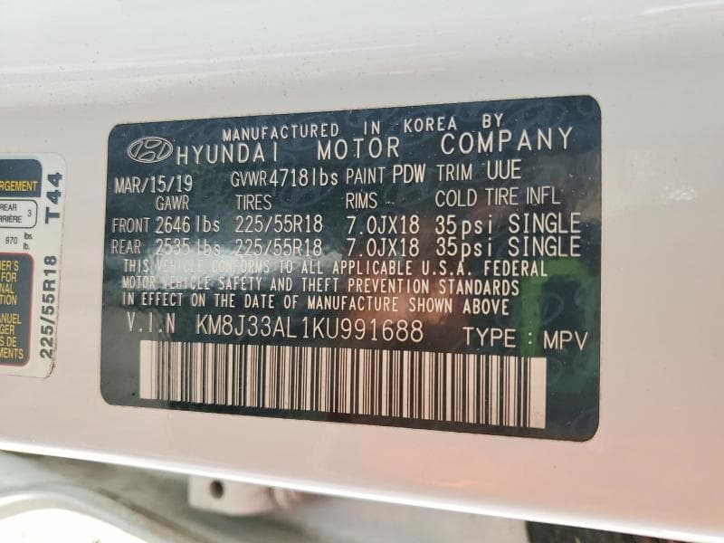 2019 HYUNDAI TUCSON LIMITED 13